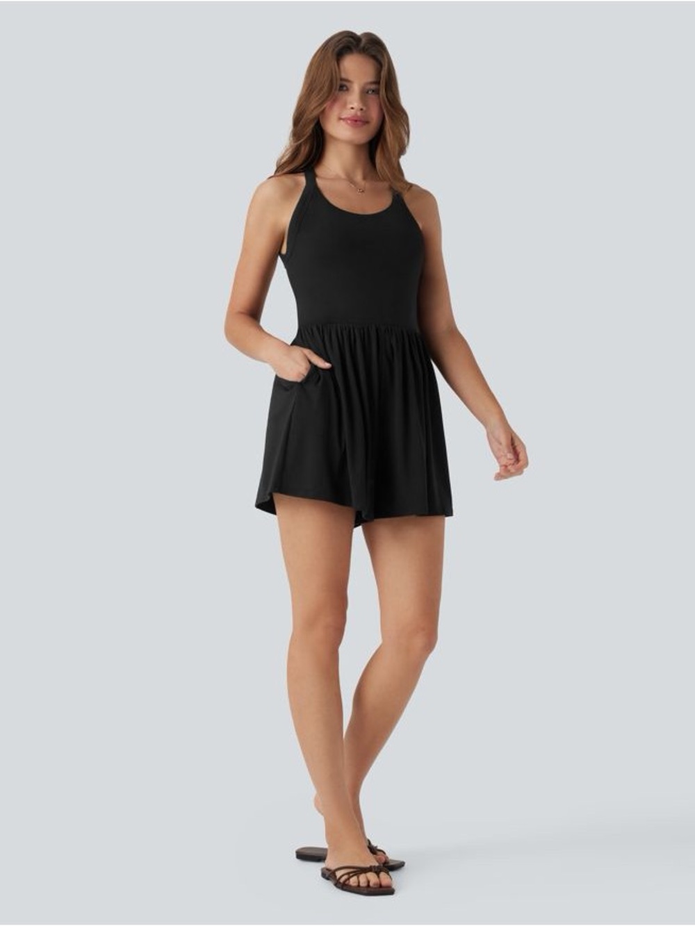Padded 2-in-1 Romper with Pockets – Easy Peezy Edition NWT – Small Black